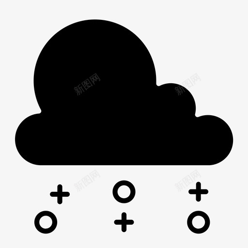 雪云降水svg_新图网 https://ixintu.com 冬天 雪云 降水 雪花 图标 实心