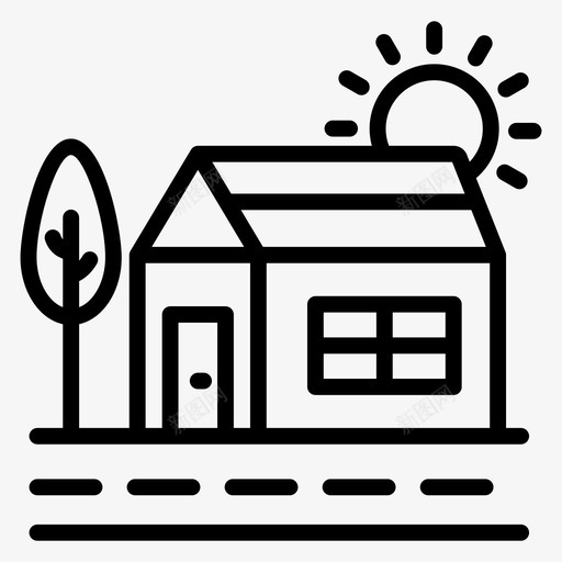 农舍谷仓乡间别墅svg_新图网 https://ixintu.com 农舍 谷仓 乡间 别墅 乡村 农庄 农场 轮廓 向量 图标
