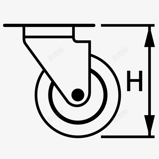 脚轮安装高度svg_新图网 https://ixintu.com 脚轮 安装 高度