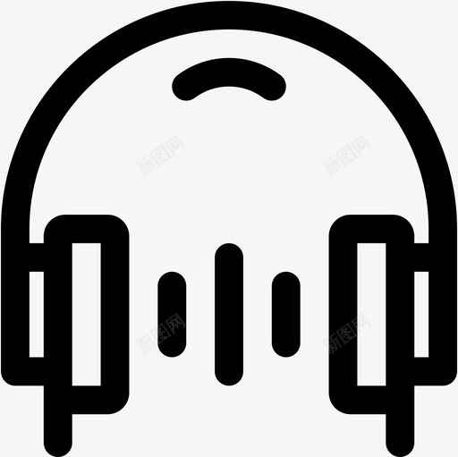 耳机音乐听歌svg_新图网 https://ixintu.com 耳机 音乐 听歌 线性 扁平 简约 精美 圆润