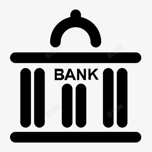 境外银行图标01svg_新图网 https://ixintu.com 境外 银行 图标 填充 线性 扁平 单色 简约