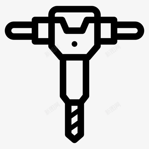 手提钻凿子气动svg_新图网 https://ixintu.com 手提 凿子 气动工具 工具