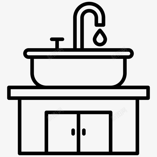 水槽浴室家具svg_新图网 https://ixintu.com 水槽 浴室 家具 室内 水龙头 智能家居 系列