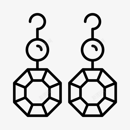 耳环配饰珠宝svg_新图网 https://ixintu.com 配饰 耳环 珠宝首饰