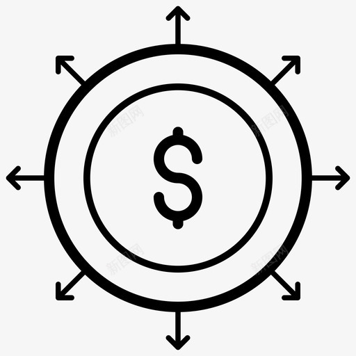 资金流现金流货币svg_新图网 https://ixintu.com 资金流 现金流 货币 美元 收入 网络 托管 收集