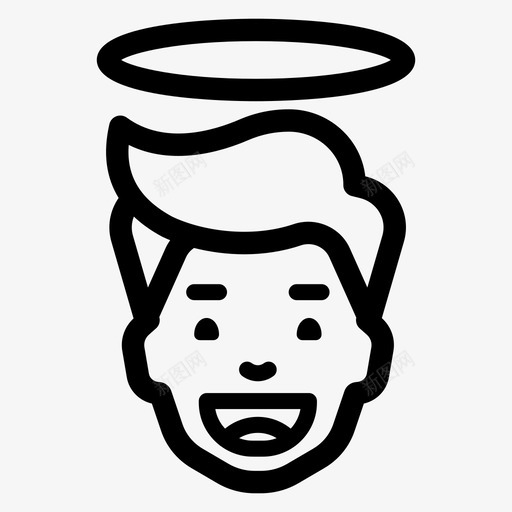 笑天使男孩有趣快乐svg_新图网 https://ixintu.com 天使 男孩 有趣 快乐 面部 表情