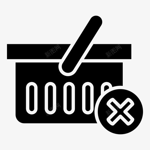 篮子取消购物车svg_新图网 https://ixintu.com 篮子 取消 购物车 商业 市场