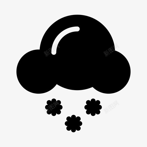 雪花气候云svg_新图网 https://ixintu.com 天气 雪花 气候 天气预报 天气图 图标