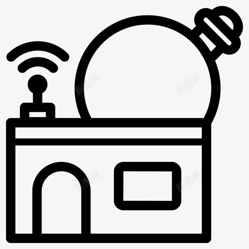 卫星房广播通信svg_新图网 https://ixintu.com 卫星 广播 通信 发电厂 天线 空间 线图 图标 收藏