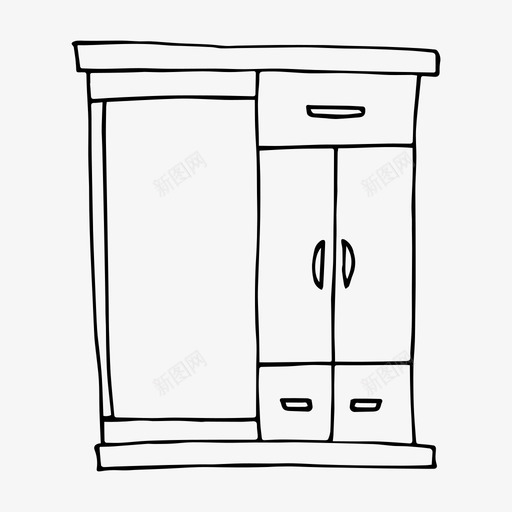 橱柜家具手绘svg_新图网 https://ixintu.com 橱柜 家具 手绘 家居 衣柜
