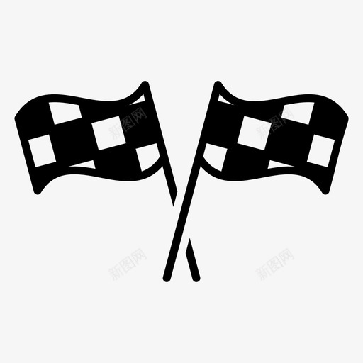 赛车旗目的地旗旗帜svg_新图网 https://ixintu.com 赛车 运动 目的地 旗帜 位置 一组 实心 矢量 矢量图 图标
