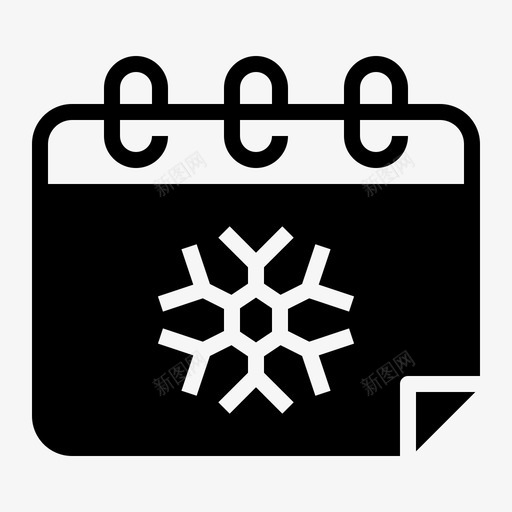 冬历寒冷时间表svg_新图网 https://ixintu.com 冬历 寒冷 时间表 雪花 日历 时间 固体