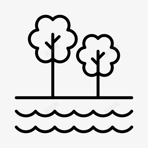 河流乡村户外svg_新图网 https://ixintu.com 河流 乡村 户外 公园 树树
