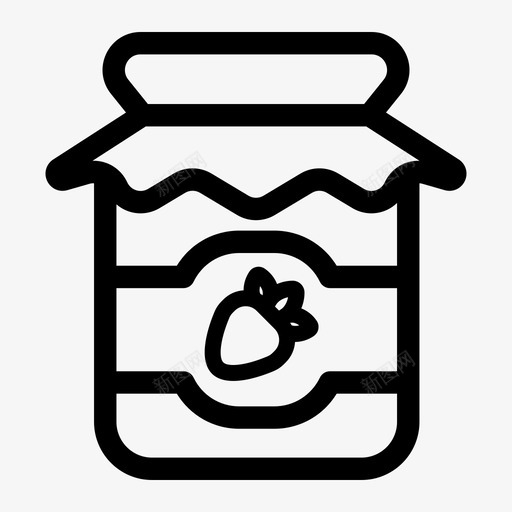 果酱罐果酱果冻svg_新图网 https://ixintu.com 果酱 果冻 草莓 食品饮料