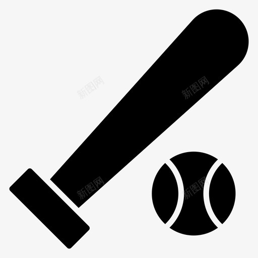 棒球棒球器材棒球工具svg_新图网 https://ixintu.com 棒球 器材 工具 运动器材 一组 运动 实心 矢量 矢量图 图标