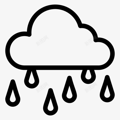 雨天自然阴天svg_新图网 https://ixintu.com 雨天 自然 阴天 雨云 天气预报 空间 线图 图标 集合