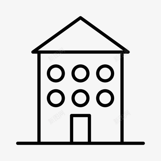 建筑物公寓房屋svg_新图网 https://ixintu.com 建筑物 房屋 公寓 城镇 村庄