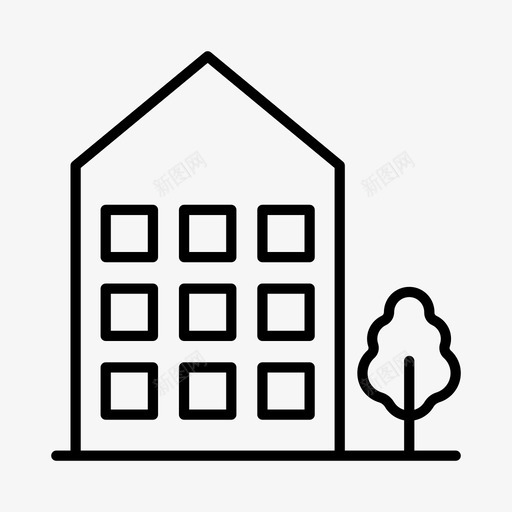 建筑物公寓房屋svg_新图网 https://ixintu.com 建筑物 房屋 公寓 城镇 村庄
