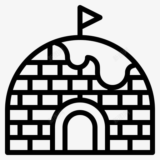 冰屋房子冰svg_新图网 https://ixintu.com 冬天 冰屋 房子 冰雪 天线