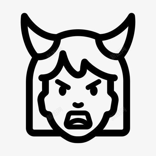 疯魔鬼女孩愤怒表情svg_新图网 https://ixintu.com 疯魔 魔鬼 女孩 愤怒 表情