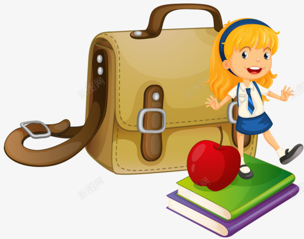 书包旁的小女孩png免抠素材_新图网 https://ixintu.com 书 书包旁的小女孩 包 小场景 小女孩 整理书包 背包 苹果