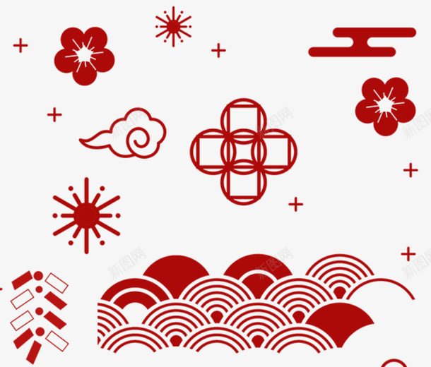 中国风背景元素png免抠素材_新图网 https://ixintu.com 中国风背景元素 云纹 灯笼 梅花 古风素材