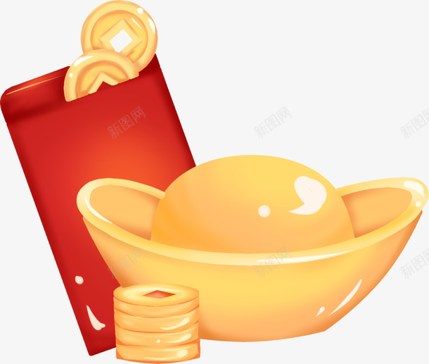 新年素材元宝红包png免抠素材_新图网 https://ixintu.com 牛年吉祥物 新年素材 签 新年标志 新年促销 新年背景 新年 海报 中国年 新年快乐 中国元