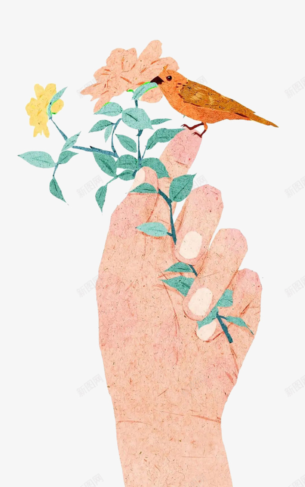 小清新的鸟儿png免抠素材_新图网 https://ixintu.com 文艺 小清新 鸟 花