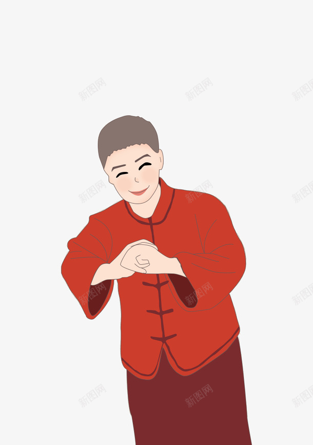 插画拜年男孩png免抠素材_新图网 https://ixintu.com 插画 春节 男孩 喜庆 节日