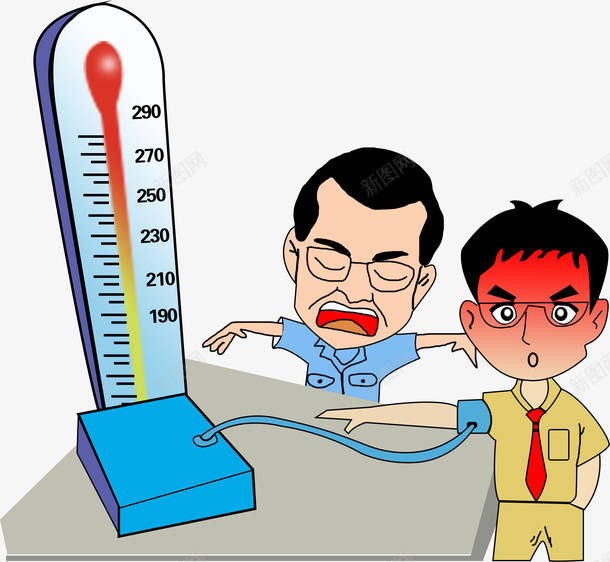 测量高血压卡通png免抠素材_新图网 https://ixintu.com 测量高血压 卡通 高血压 血压过高