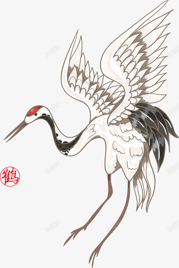 国潮仙鹤古风元素1png免抠素材_新图网 https://ixintu.com 国潮 仙鹤 元素 古风