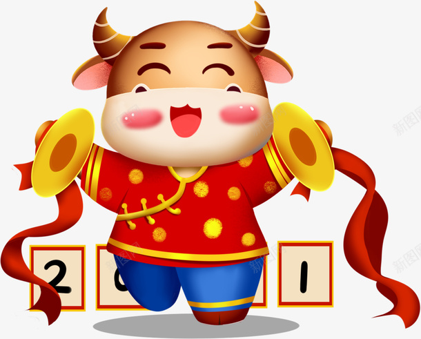 牛年福牛元素4png免抠素材_新图网 https://ixintu.com 牛年 福牛 新春 喜庆