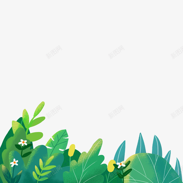树叶插画树丛png免抠素材_新图网 https://ixintu.com 插画 树丛 树叶 绿色植物