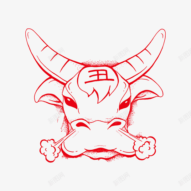 2021牛年丑牛ai免抠素材_新图网 https://ixintu.com 牛年 2021 卡通牛 福字 牛年形象