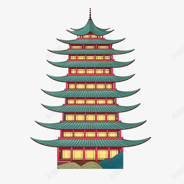 春节元素牛年大吉古屋大气png免抠素材_新图网 https://ixintu.com 春节元素 牛年大吉 古屋 大气