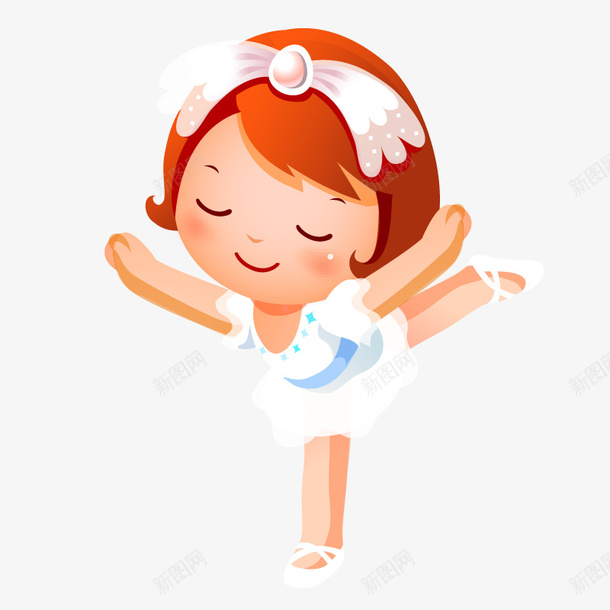 穿小白裙跳舞的小女孩png免抠素材_新图网 https://ixintu.com MG 卡通 女孩 小女孩 白裙子 舞蹈