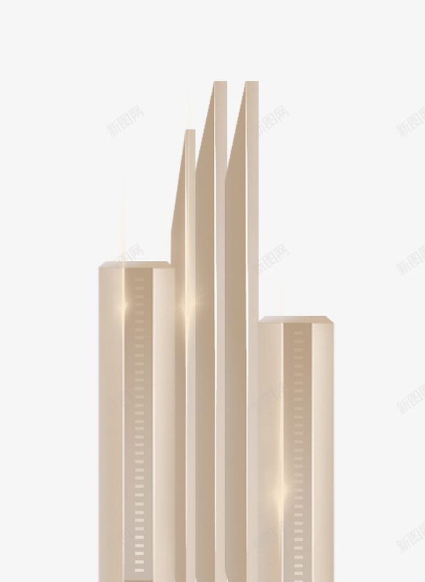 金色现代建筑png免抠素材_新图网 https://ixintu.com 金色 建筑 简约 城市