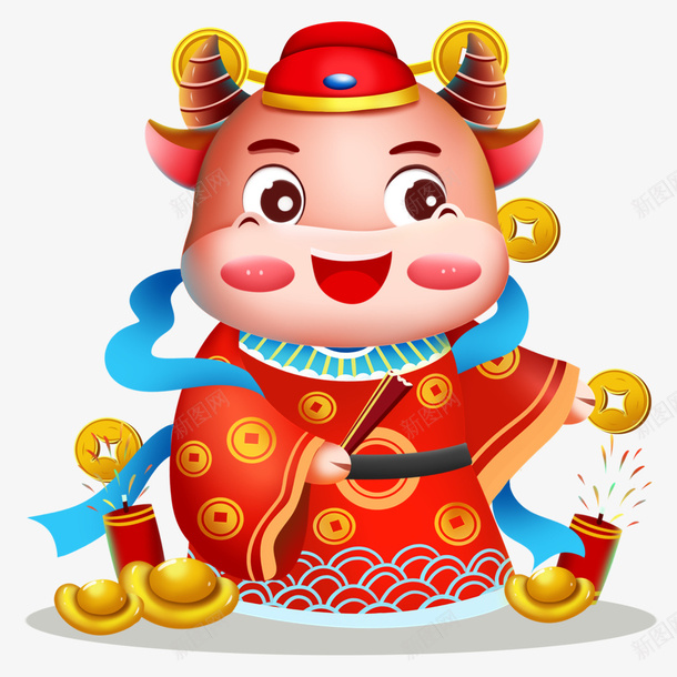 金牛吉祥物福气png免抠素材_新图网 https://ixintu.com 吉祥物 喜庆 好运福气 新年 牛年