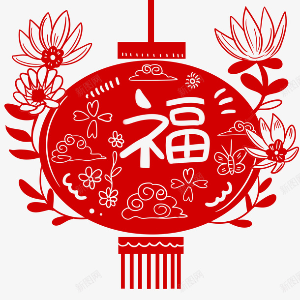 新年灯笼年画剪纸png免抠素材_新图网 https://ixintu.com 灯笼 剪纸 年画 窗贴