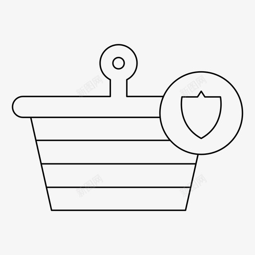 篮子买保险箱svg_新图网 https://ixintu.com 篮子 买买 保险箱 商店 细线