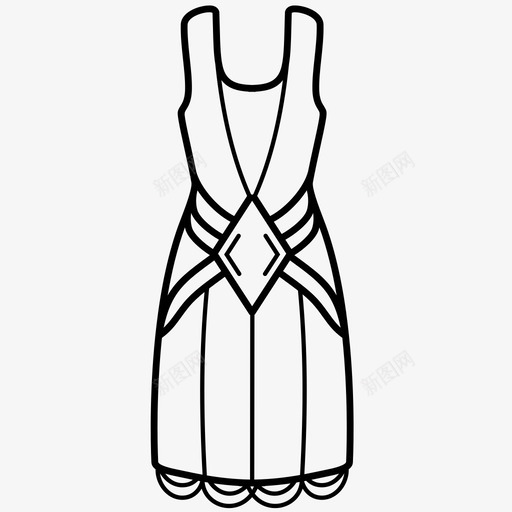 artdeco连衣裙服装迷人svg_新图网 https://ixintu.com 连衣裙 时装 服装 迷人 现代 斜切 年代 复古 风格