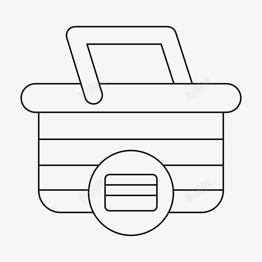 篮子买卡svg_新图网 https://ixintu.com 篮子 买卡 购物 购物篮 细线
