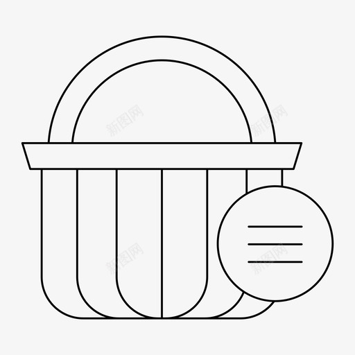 篮子买菜单svg_新图网 https://ixintu.com 篮子 菜单 购物 购物篮 细线