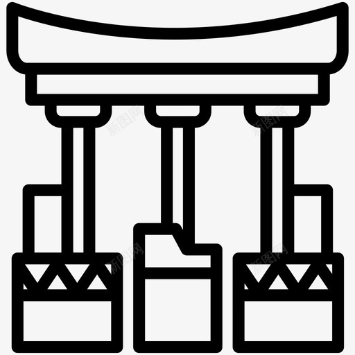 komombo神庙建筑埃及svg_新图网 https://ixintu.com 神庙 埃及 建筑 符号