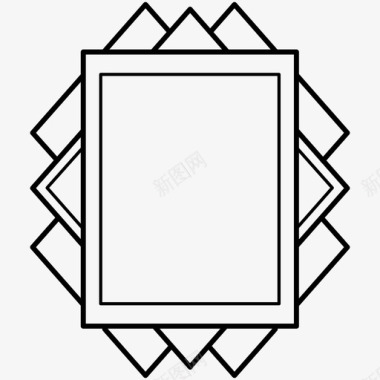 装饰艺术邮票几何形状主题图标