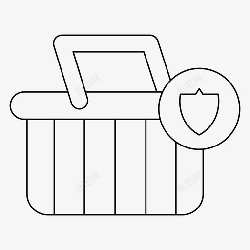 篮子买屏蔽svg_新图网 https://ixintu.com 篮子 买买 屏蔽 购物 购物篮 细线