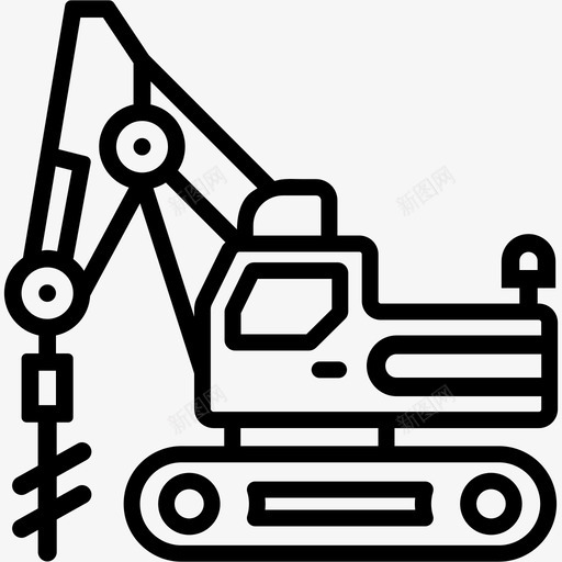 挖掘机螺旋驱动施工车辆svg_新图网 https://ixintu.com 挖掘机 螺旋 驱动 施工 车辆