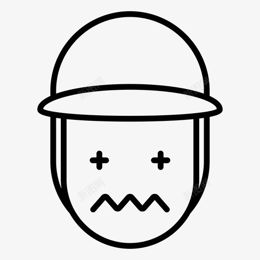 紧张男孩帽子svg_新图网 https://ixintu.com 男孩 表情 符号 紧张 帽子 眨眼