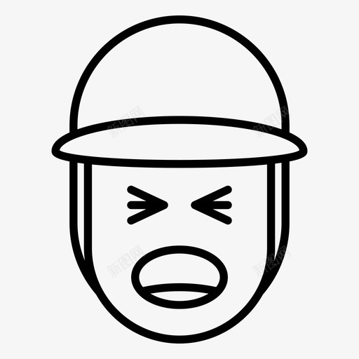 恼怒男孩帽子svg_新图网 https://ixintu.com 男孩 表情 恼怒 帽子