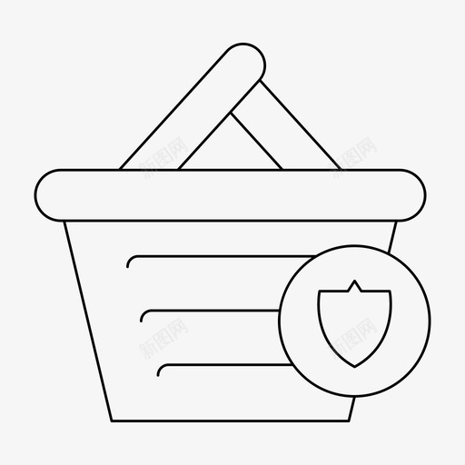 篮子买保险箱svg_新图网 https://ixintu.com 篮子 买买 保险箱 商店 细线